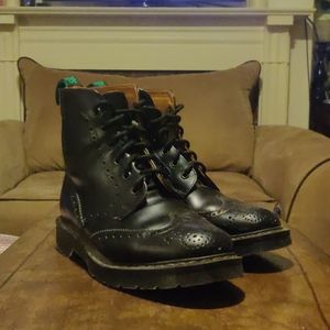 NPS SOLOVAIR Black 6 Eye Brogue Boot 6.5 Mens